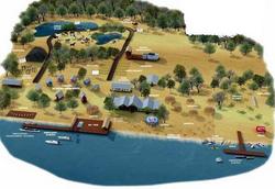 Maqueta del Proyecto Isla Carpincho: Se puede llegar por tierra utilizando el primer puente del Complejo Brazo Largo